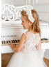 Ivory Lace Tulle Flower Girl Dress Communion Dress